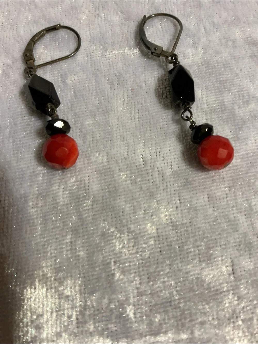 Black and Red Dangle Earrings